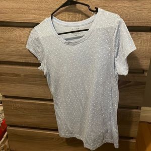 Polka dotted short sleeve thin shirt.